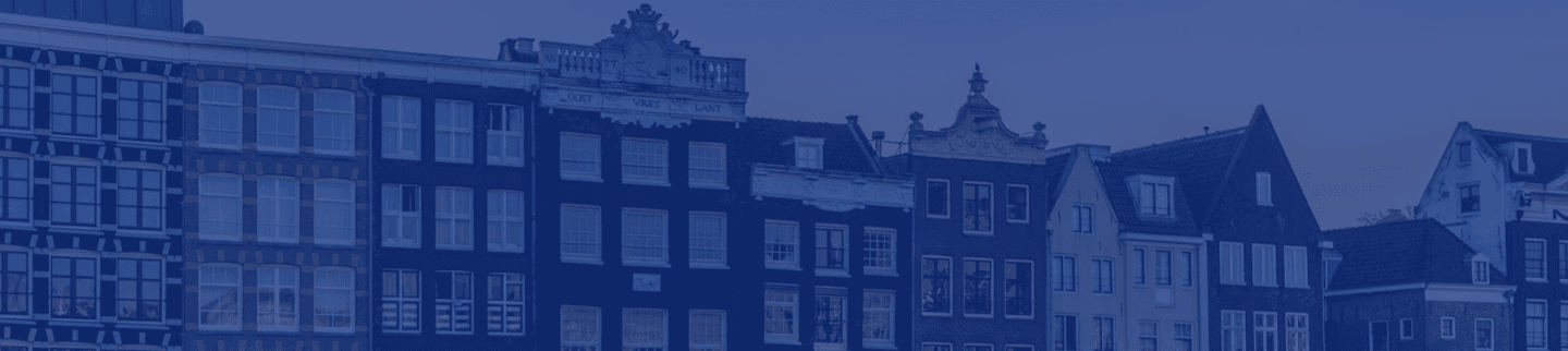 A monochromatic blue-filtered skyline of a bustling city with modern skyscrapers and iconic architecture.